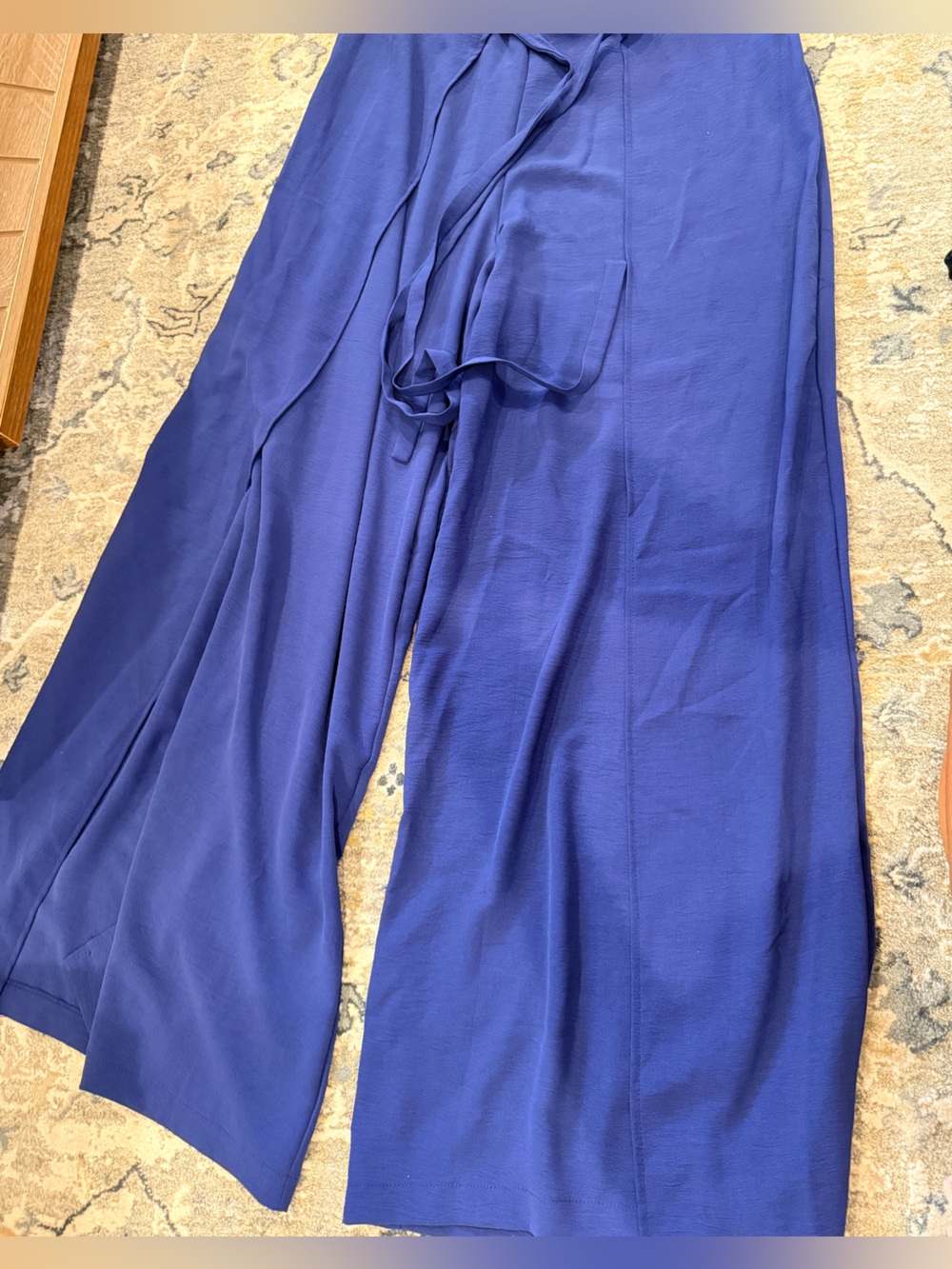 Zara cobalt blue elastic-waist pants
